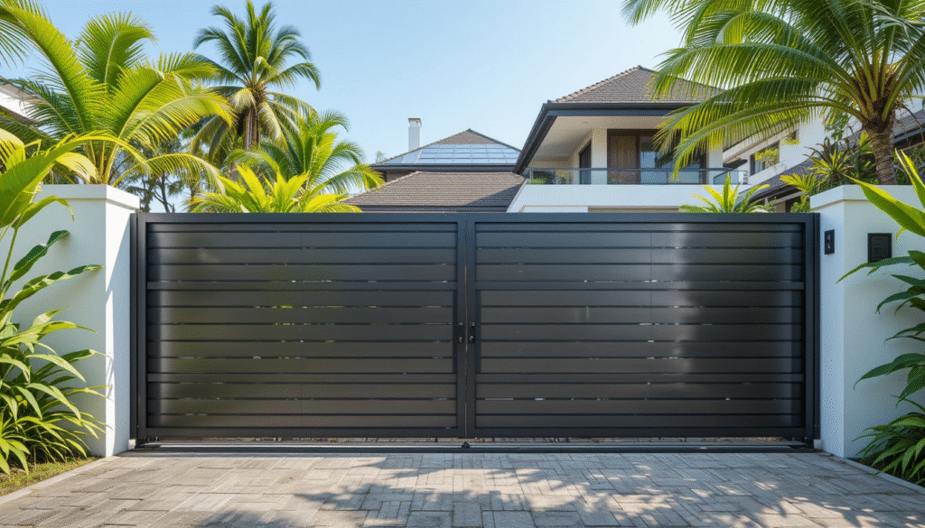 Contact Prime Tech Goa for a Sliding gate with rollers.